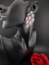Premium Nano Setting Cubic Zirconia Long Chandelier earrings in leaf shape, stylish, designer Statement long earring/Bridal Bridesmaid
