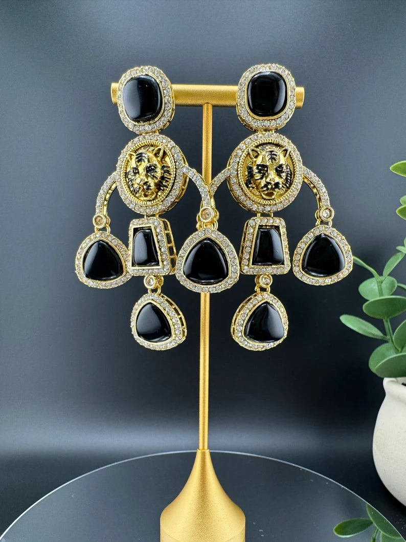 Inspired By Sabyasachi earring Chand Bali, Chandelier Long earring