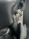Cubic Zirconia, Diamond nano setting, flower, Victorian Dangle earrings, Indian Jewelry