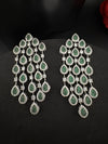 Premium Nano Setting Cubic Zirconia Long Chandelier earrings in Drop shape, stylish, designer Statement long earring/Bridal Bridesmaid