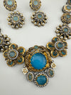Pearl, CZ,Stones Sabyasachi inspired necklace set, Indian Bridal Jewelry set