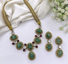 Doublet stones, Kundan, Gold long necklace set, Rani Haar, Indian Bridal Jewelry