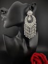 Premium Cubic Zirconia Chandelier Oversized earrings is designer Inspired, Statement Long earring, Bridal, Party, Wedding jewelry,