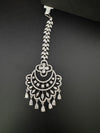 Silver Cubic Zirconia/Diamond Tikka, Indian Maang Tikka, Headpiece, Bridal jewelry
