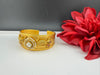 Moissanite Kundan, CZ, pearl Peacock Cuff Bracelet Bangle, Gold Polish Bangle (Fits 2.6" Diameter)
