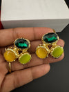 High Quality Premium Stones, CZ, Glass Crystals in gold is Swarovski inspired designer stud earrings/Big size Stud earrings/Statement stud