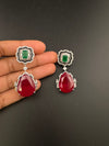 Cubic Zirconia, Doublet stone, Enamel, Designer inspired Dangle earrings, Indian Jewelry