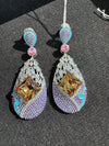 Swarovski inspired Crystal, cubic zirconia, diamonddangle earrings, Indian Jewelry
