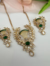 Kundan, CZ, MOP, Stone, Uncut Polki Long Pendant necklace set, Pendant set, everyday wear jewelry