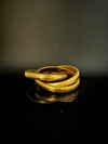 Brushed finished Gold Chunky Cuff Bracelet Bangle, Anti Tarnish, fits sizes upto 2.6"