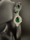 Premium Cubic Zirconia, Glass stone in unique style setting is a statement Drop Dangle earring/Indian/Bridal Jewelry, Bridesmaid Gift