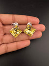 Swarovski inspired Crystals Square small stud earrings, Indian Jewelry