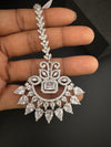 Silver Cubic Zirconia/Diamond Tikka, Indian Maang Tikka, Headpiece, Bridal jewelry (Copy)