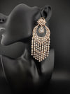 Premium Cubic Zirconia Chandelier Oversized earrings is designer Inspired, Statement Long earring, Bridal, Party, Wedding jewelry,