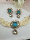 Hydro beads, CZ, Doublet Stones Choker necklace set, Indian Bridal Jewelry, chic set