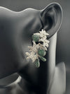 Cubic Zirconia, Diamond nano setting, flower, Victorian Dangle earrings, Indian Jewelry