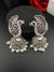 Premium Cubic Zirconia Peacock jhumka earrings is designer Inspired, Statement Long earring, Bridal, Party, Wedding jewelry, chic, Indian