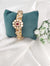 Peacock Amarapali inspired Moissanite Kundan, CZ, Stone Bracelet Bangle, Gold Polish (Fits 2.6" wrists)