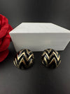 High Quality Enamel and gold designer Oversized Stud earrings, Unique statement earrings