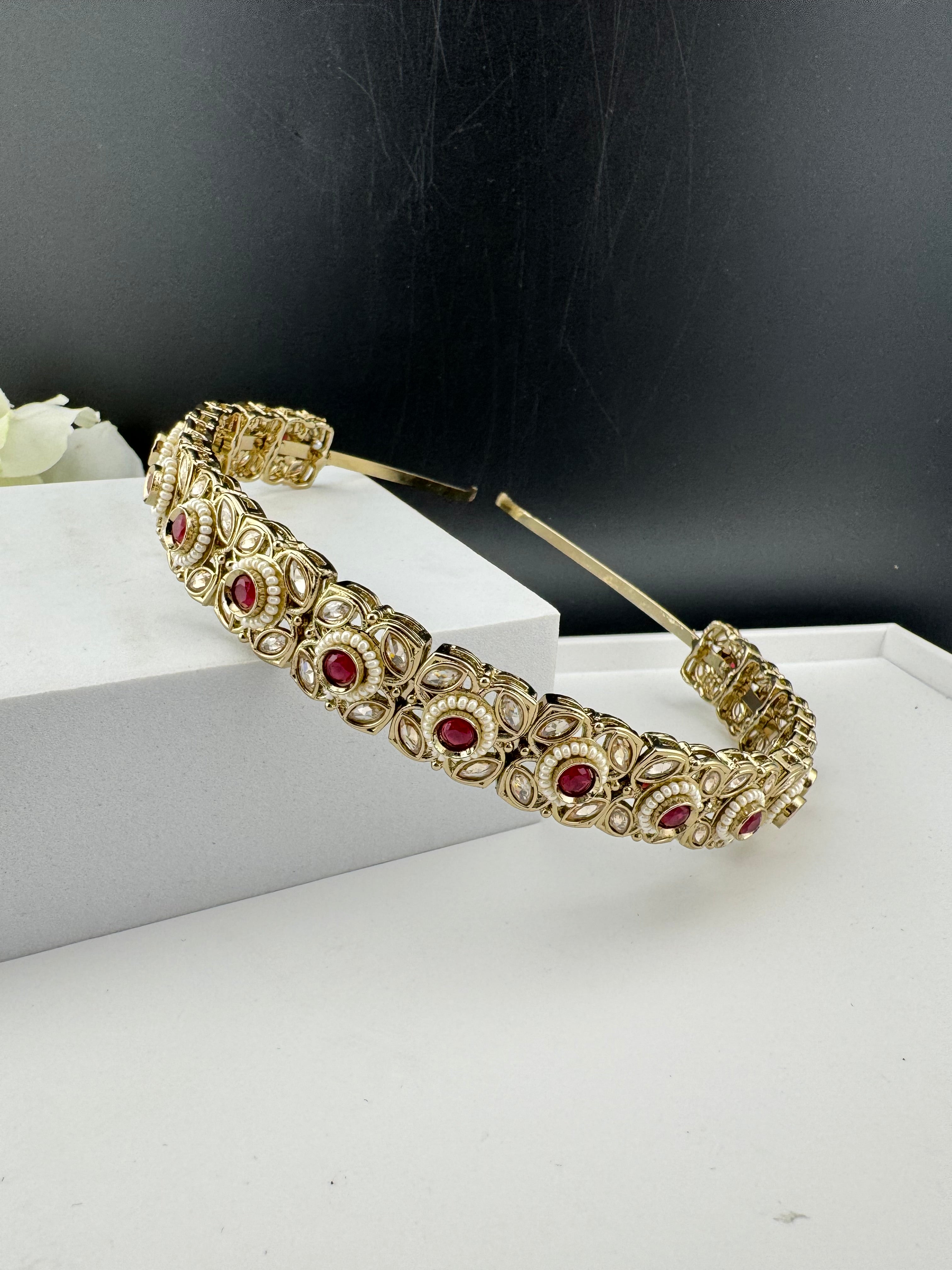 Gold Kundan Hair band or Hair Accessories, Indian Headband, Sheesh Phool, Bridal Matha Patti/Sheesh Patti/Matha phool