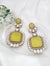 Gold with Yellow Doublet stone, kundan, cubic zirconia chandbali Drop earrings, Indian Jewelry