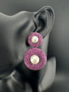Cubic Zirconia, Diamond nano setting, pearls, Victorian Dangle earrings, Indian Jewelry