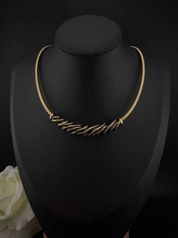 Premium Quality Contemporary NECKLACE ONLY/Black Gold necklace/Designer inspired/Indian jewelry/Sleek Necklace/everyday wear/handmade