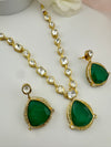 Kundan, Polki, CZ, Doublet Stones Golden necklace set, kundan haar, everyday wear jewelry