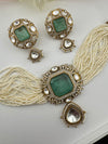 Hydro beads, CZ, Doublet Stones Choker necklace set, Indian Bridal Jewelry, chic set
