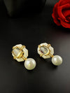 Designer inspired Enamel and Stone Pearls drop earrings, Statement jewelry, Indian Jewelry, Drop and Studs earrings, Bridesmaid Gift