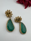 CZ and Gold, Doublet Stone Chandelier Drop Earrings, Bridal, Designer jewelry