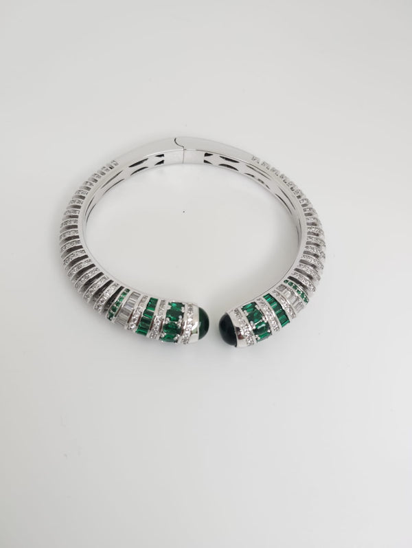 Openable Cuff bracelet with Stones, American Diamonds, crystal stones, CZ, Fits size upto 2.6"