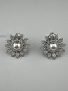 Pearls, Cubic Zirconia, Diamond nano setting stud earrings, Indian Jewelry