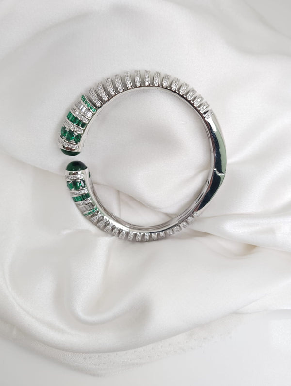 Openable Cuff bracelet with Stones, American Diamonds, crystal stones, CZ, Fits size upto 2.6"