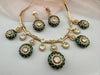 Enamel, Minakari, Kundan, CZ Gold plated Hasli necklace set, Indian Bridal Jewelry set