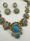 Pearl, CZ,Stones Sabyasachi inspired necklace set, Indian Bridal Jewelry set
