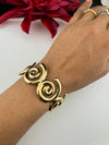 Brushed finished Gold Chunky Cuff Bracelet Bangle, Anti Tarnish, fits sizes upto 2.6"