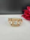 Moissanite Kundan, MOP, CZ Adjustable Bracelet Bangle, Gold Polish Designer Bangle