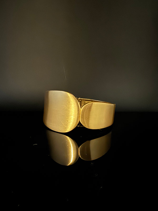 Brushed finished Gold Chunky Cuff Bracelet Bangle, Anti Tarnish, fits sizes upto 2.6"