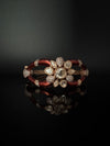 Moissanite Kundan, Enamel, CZ Adjustable Bracelet Bangle, Gold Polish Designer Bangle