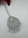 Silver Cubic Zirconia/Diamond Tikka, Indian Maang Tikka, Headpiece, Bridal jewelry