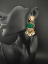 Gold Kundan, Stone Chandelier Drop Earrings, Bridal, Moissanite, CZ, Designer jewelry