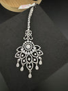 Silver Cubic Zirconia/Diamond Tikka, Indian Maang Tikka, Headpiece, Bridal jewelry (Copy)