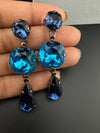 Premium Swarovski Crystal and Cubic Zirconia in long drop is a designer earrings/Swarovski Inspired Bridal Jewelry