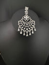Silver Cubic Zirconia/Diamond Tikka, Indian Maang Tikka, Headpiece, Bridal jewelry