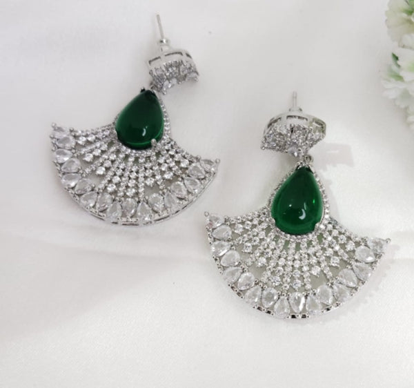 Designers inspired Stones, Crystal, cubic zirconia, diamonddangle earrings, Indian Jewelry
