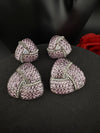 Premium Nano Setting Cubic Zirconia, Lavender Crystal stones in Unique setting is Victorian stylish designer Inspired Statement long earring