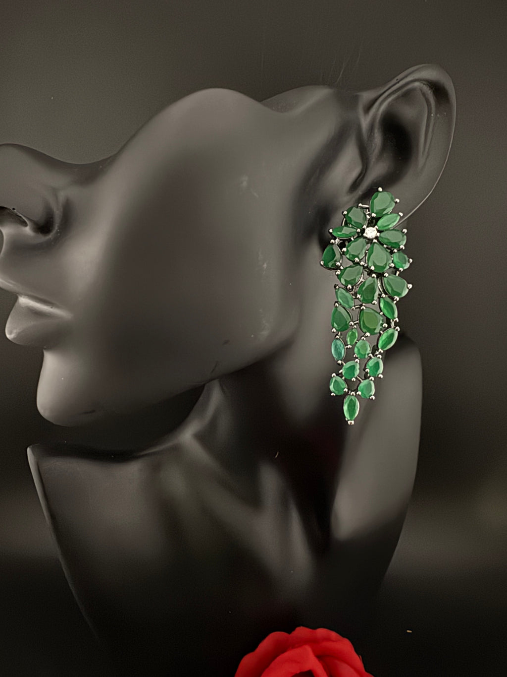 Premium Cubic Zirconia and stones Chandelier Long Victorian earrings is designer Inspired, Statement Long earring, Bridal, Party jewelry