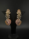 Pink and Gold, Doublet Stone Chandelier Drop Earrings, Bridal, CZ, Designer jewelry