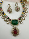 Kundan, Stones, CZ Gold Plated necklace set, Indian Bridal Jewelry set